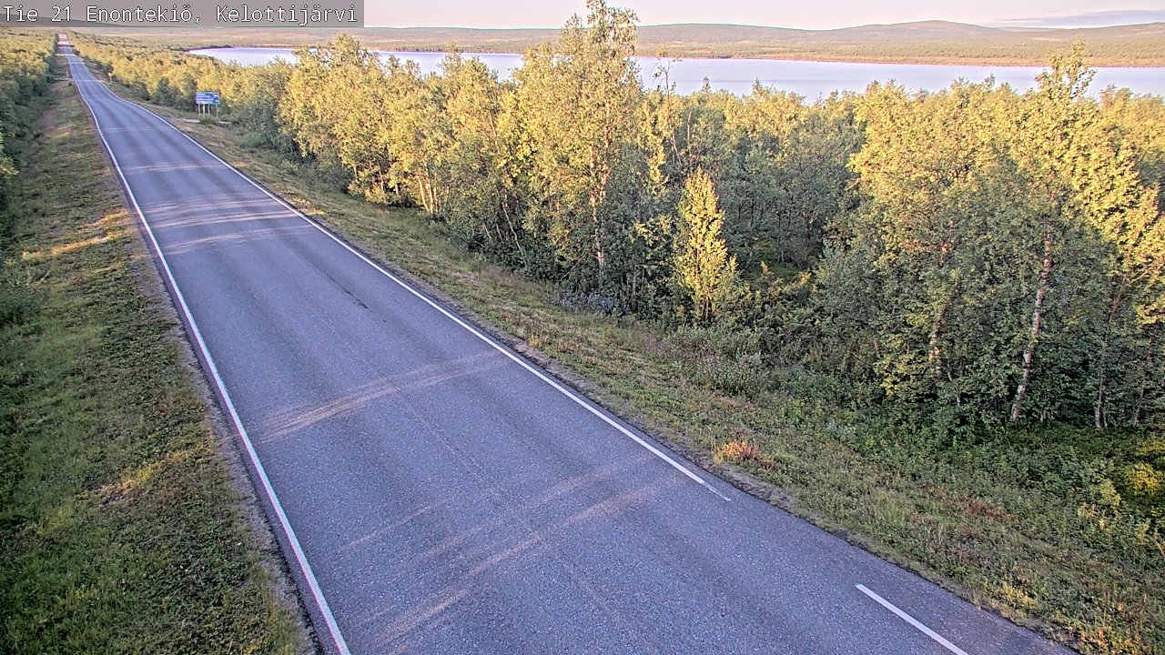Weather Camera Image Road 21 Enontekiö, Kelottijärvi, Enontekiö, Lappi