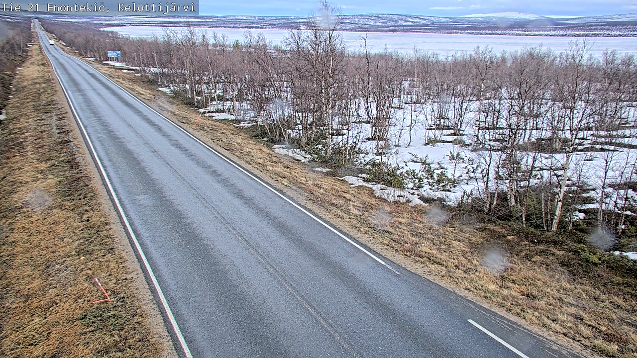 Weather Camera Image Väg 21 Enontekiö, Kelottijärvi, Enontekiö, Lappi