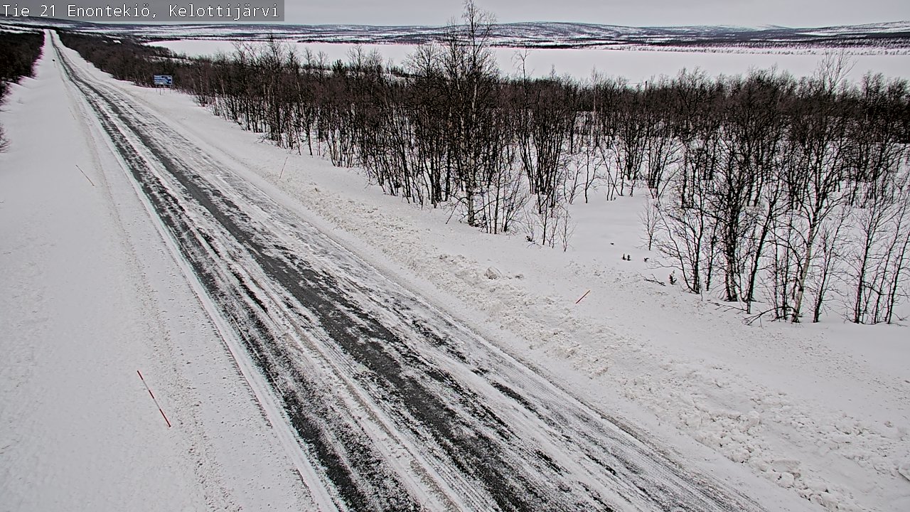 Weather Camera Image Road 21 Enontekiö, Kelottijärvi, Enontekiö, Lappi