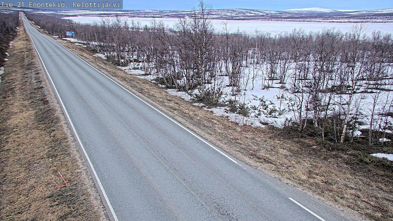Weather Camera Image Väg 21 Enontekiö, Kelottijärvi, Enontekiö, Lappi