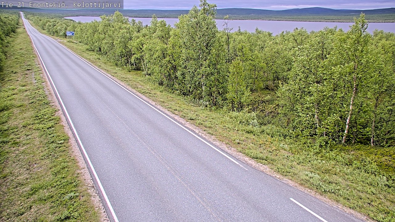 Weather Camera Image Road 21 Enontekiö, Kelottijärvi, Enontekiö, Lappi