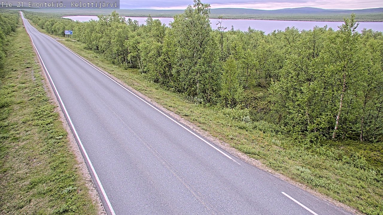 Weather Camera Image Road 21 Enontekiö, Kelottijärvi, Enontekiö, Lappi