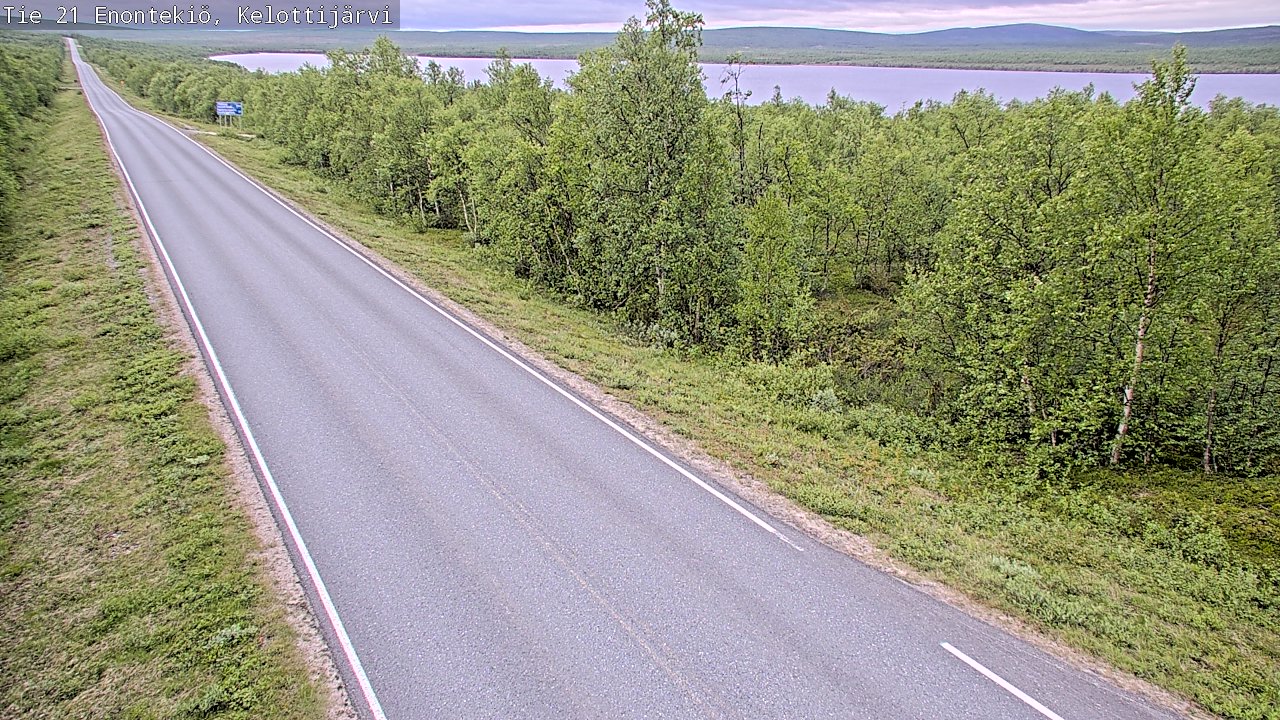 Weather Camera Image Road 21 Enontekiö, Kelottijärvi, Enontekiö, Lappi