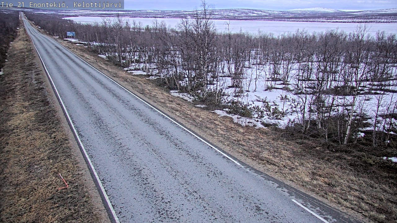 Weather Camera Image Väg 21 Enontekiö, Kelottijärvi, Enontekiö, Lappi