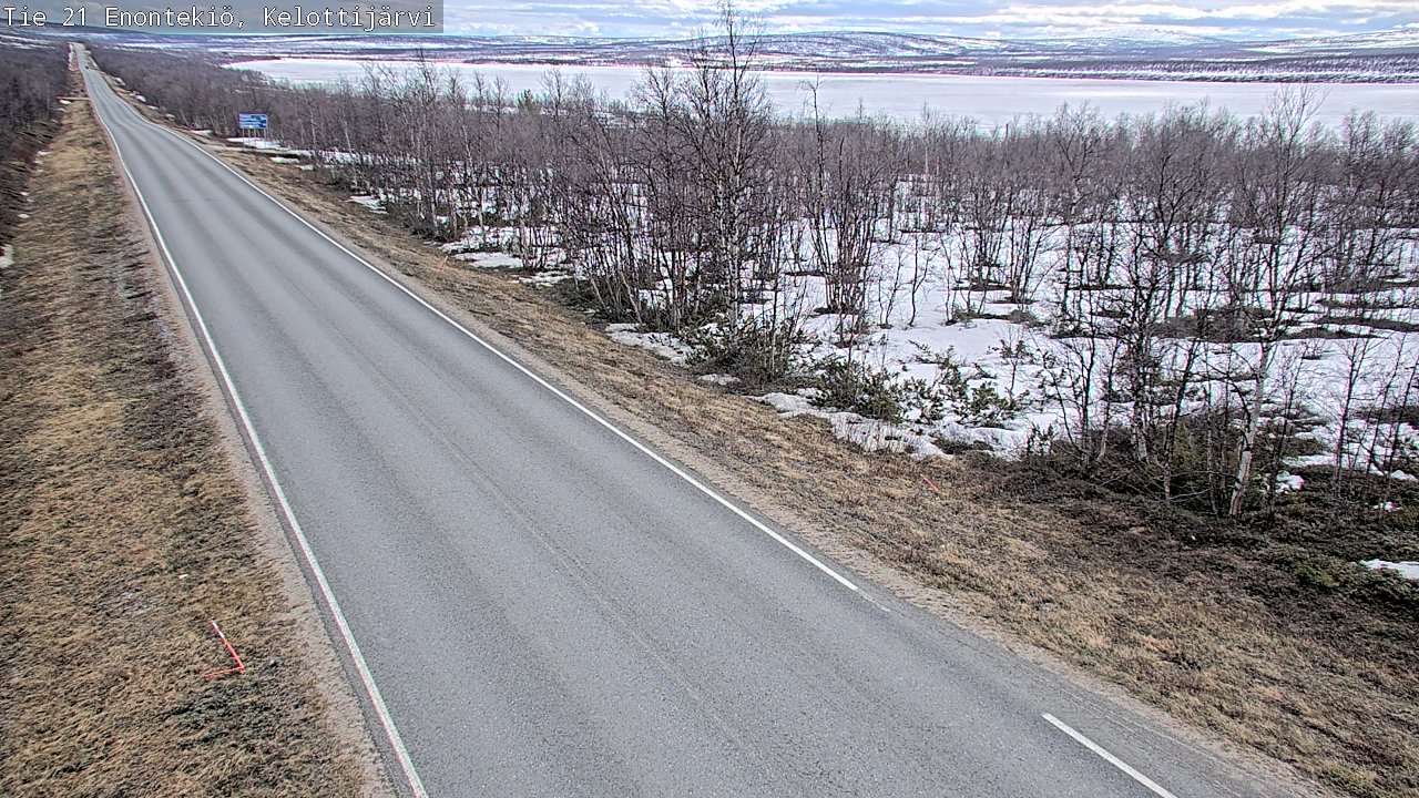 Weather Camera Image Väg 21 Enontekiö, Kelottijärvi, Enontekiö, Lappi