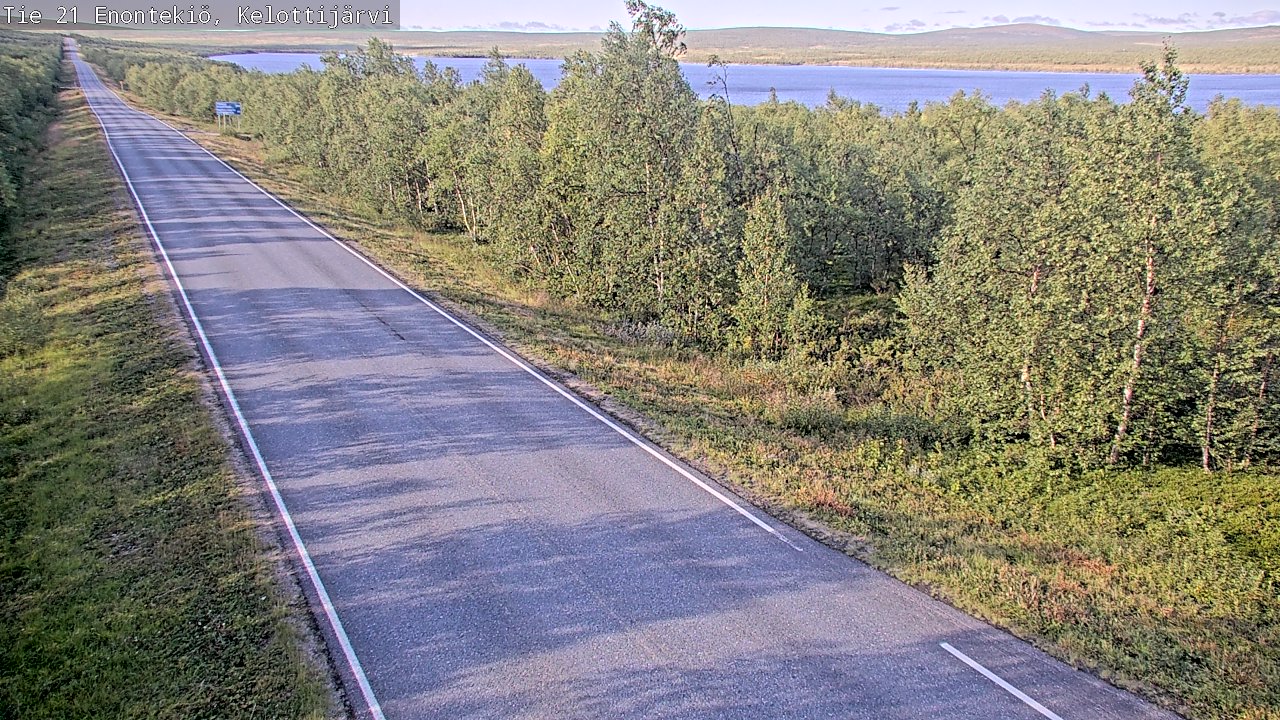 Weather Camera Image Road 21 Enontekiö, Kelottijärvi, Enontekiö, Lappi