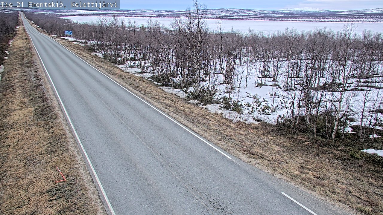Weather Camera Image Väg 21 Enontekiö, Kelottijärvi, Enontekiö, Lappi