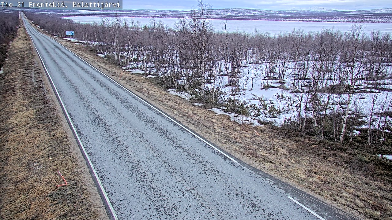 Weather Camera Image Väg 21 Enontekiö, Kelottijärvi, Enontekiö, Lappi