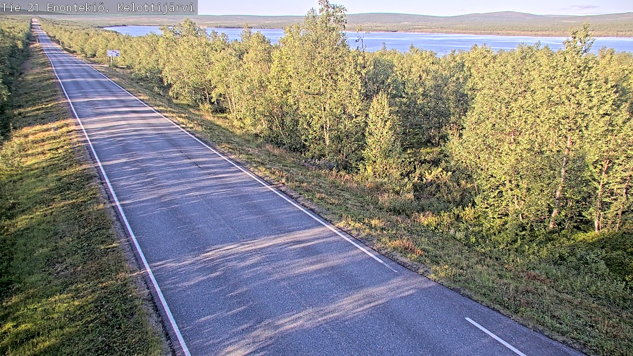 Weather Camera Image Road 21 Enontekiö, Kelottijärvi, Enontekiö, Lappi
