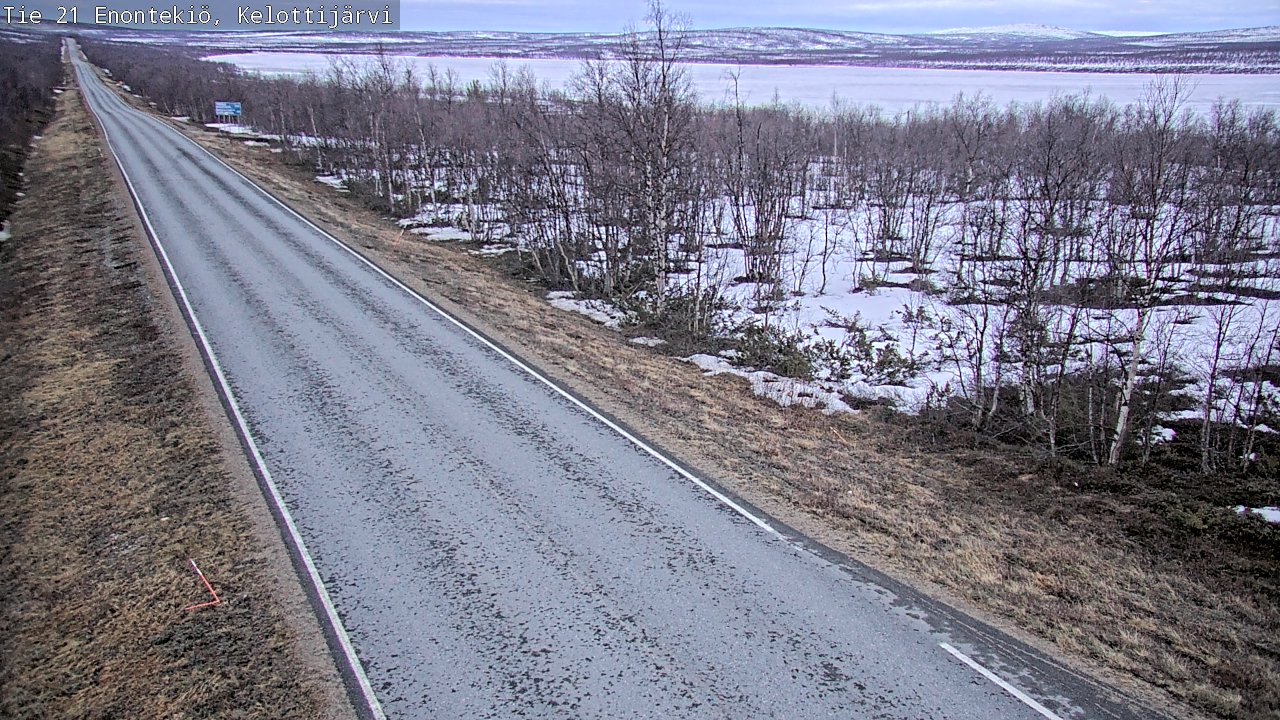 Weather Camera Image Väg 21 Enontekiö, Kelottijärvi, Enontekiö, Lappi
