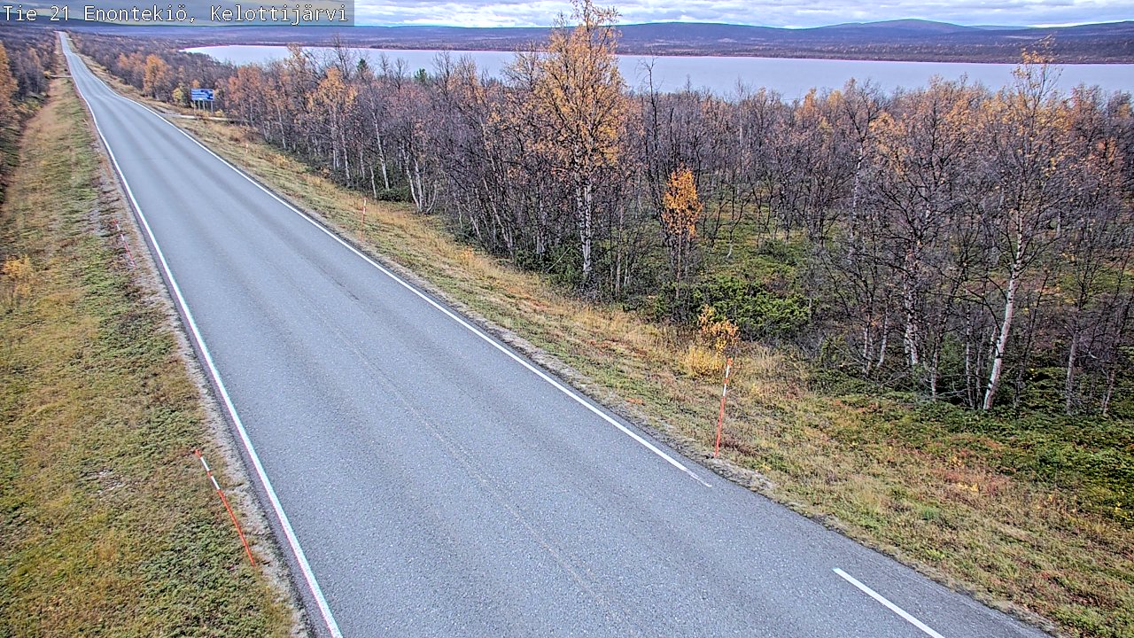 Weather Camera Image Väg 21 Enontekiö, Kelottijärvi, Enontekiö, Lappi