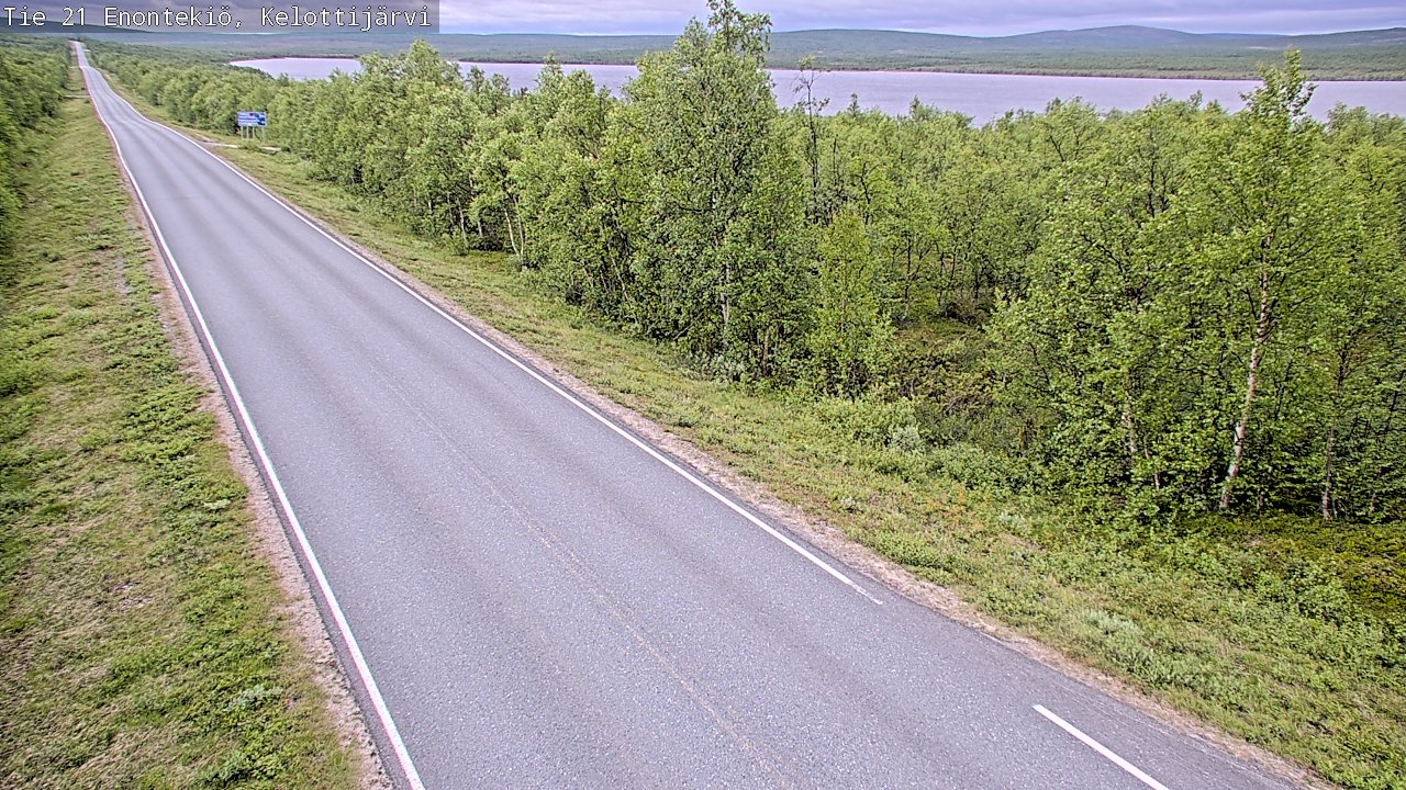 Weather Camera Image Road 21 Enontekiö, Kelottijärvi, Enontekiö, Lappi