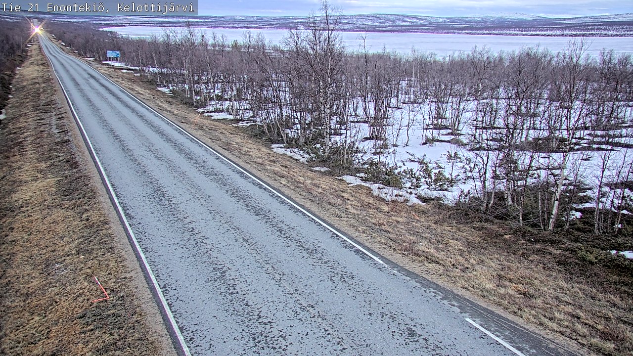Weather Camera Image Väg 21 Enontekiö, Kelottijärvi, Enontekiö, Lappi
