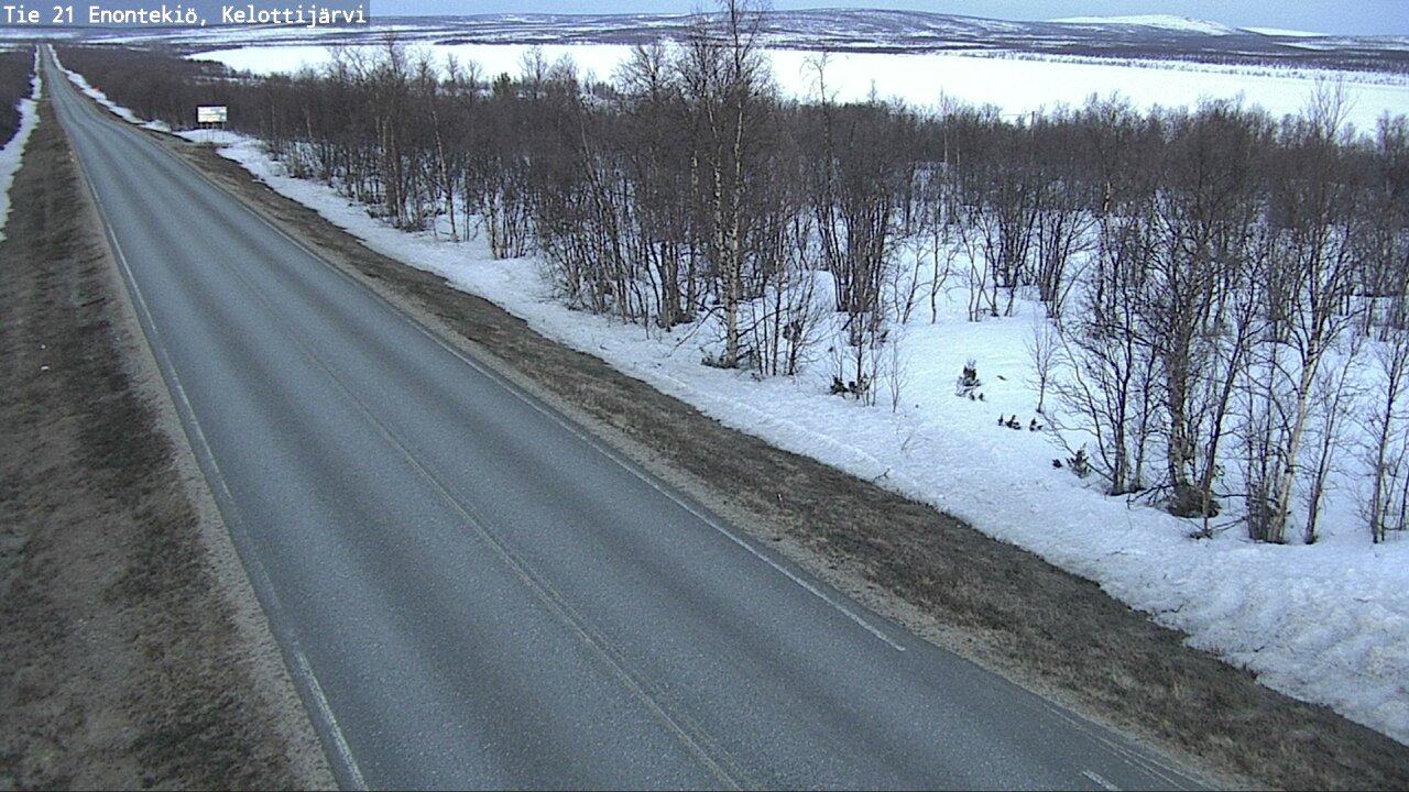 Weather Camera Image Väg 21 Enontekiö, Kelottijärvi, Enontekiö, Lappi