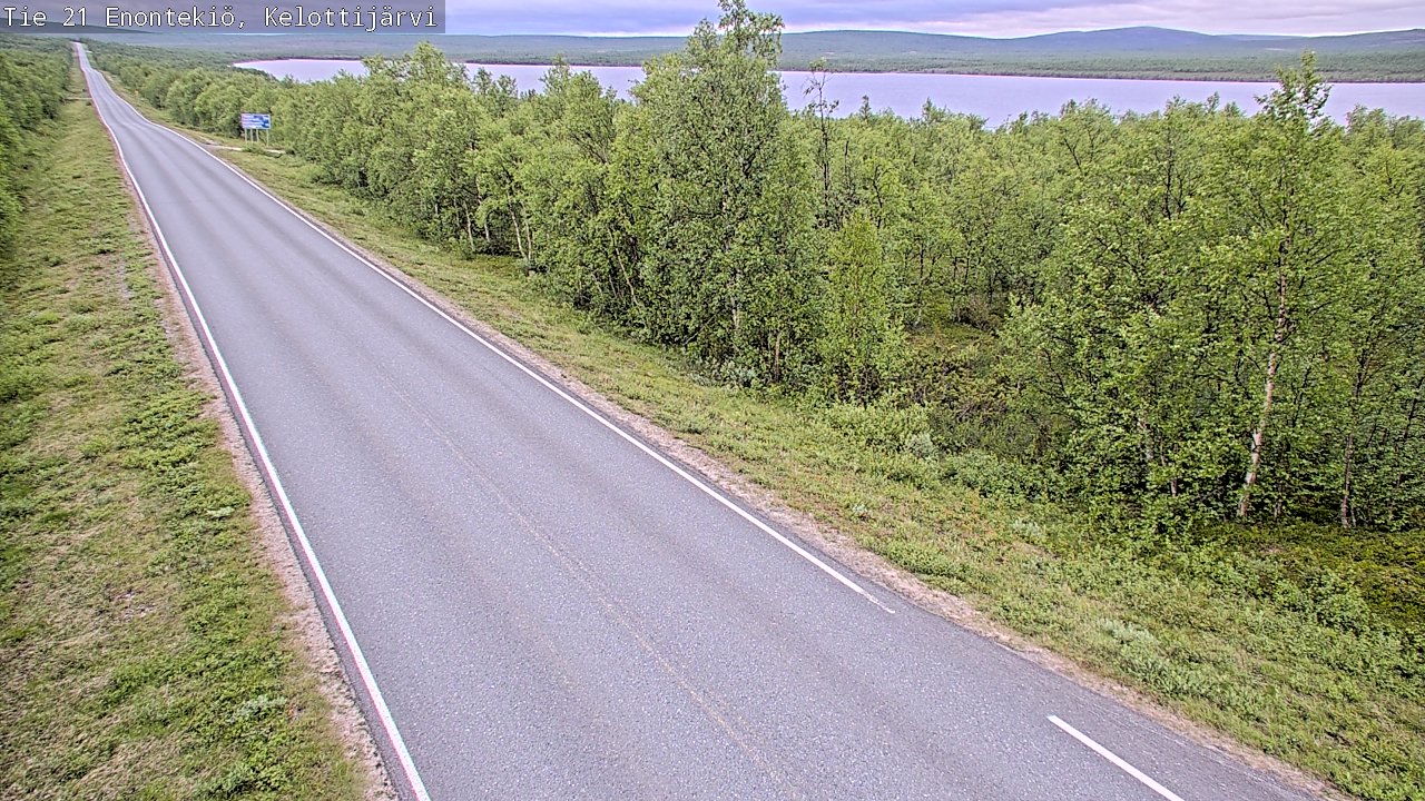 Weather Camera Image Road 21 Enontekiö, Kelottijärvi, Enontekiö, Lappi