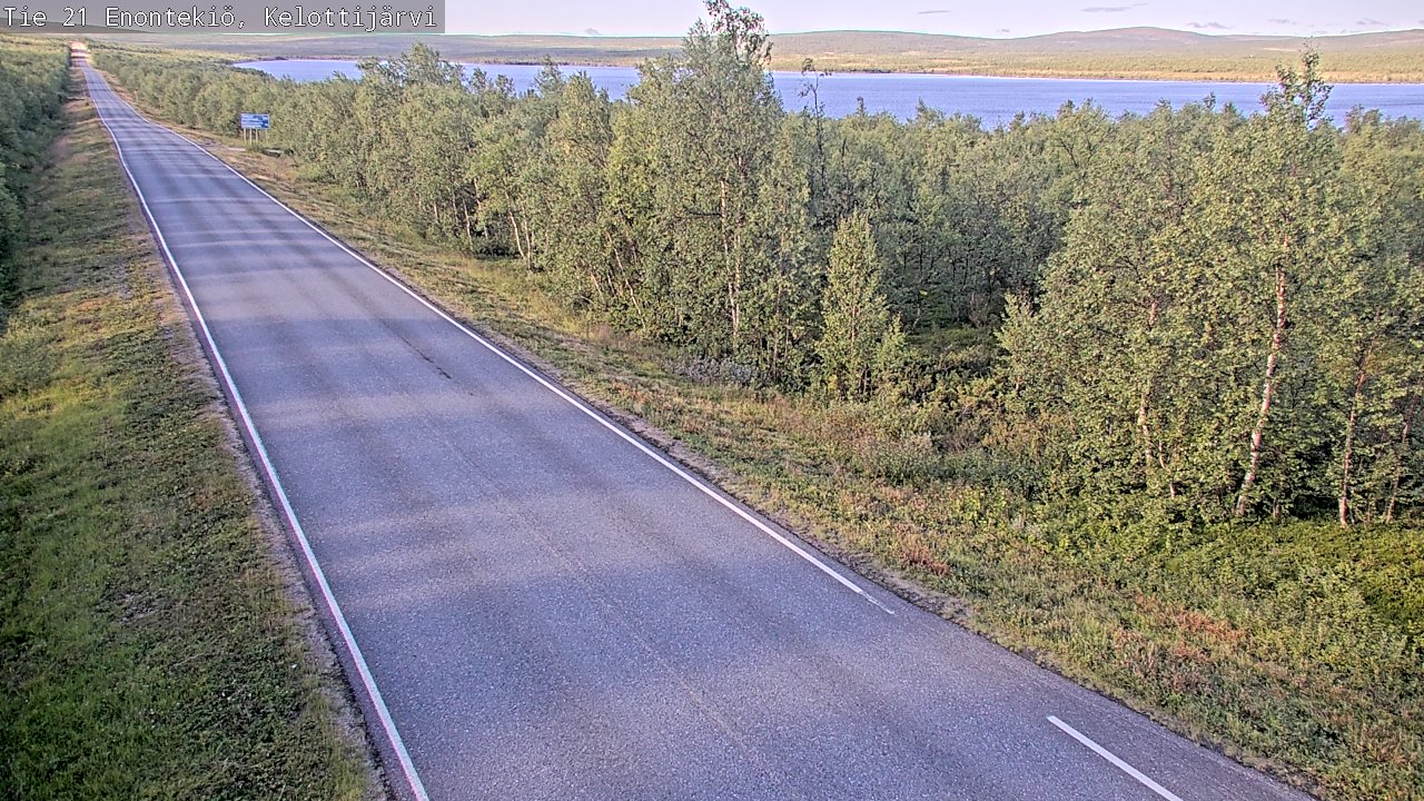 Weather Camera Image Road 21 Enontekiö, Kelottijärvi, Enontekiö, Lappi