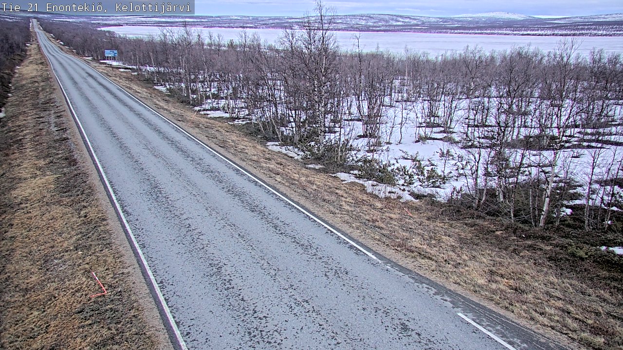 Weather Camera Image Väg 21 Enontekiö, Kelottijärvi, Enontekiö, Lappi