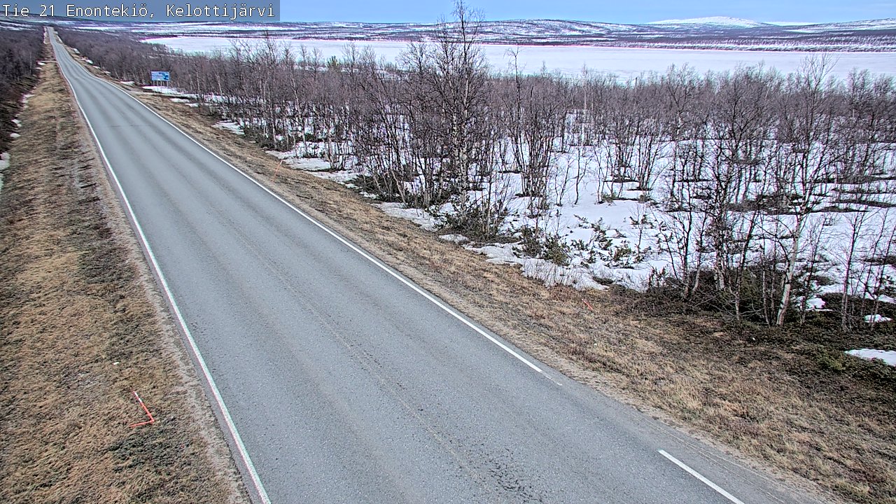Weather Camera Image Väg 21 Enontekiö, Kelottijärvi, Enontekiö, Lappi