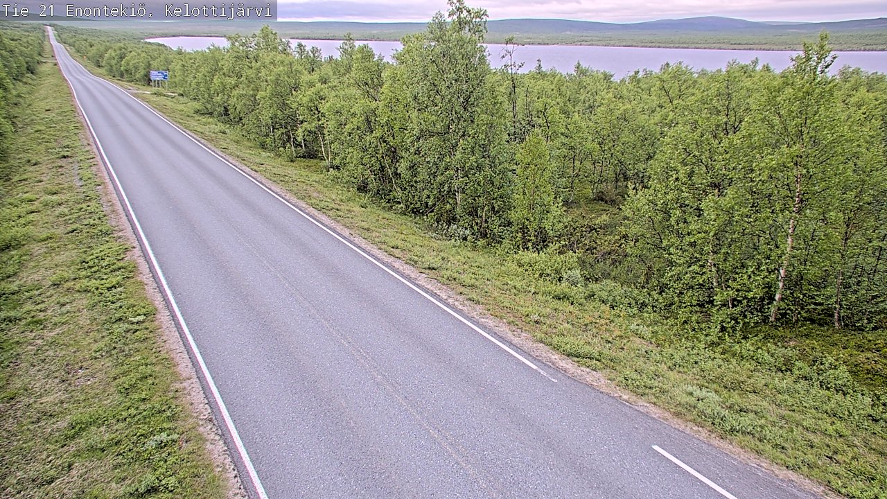 Weather Camera Image Road 21 Enontekiö, Kelottijärvi, Enontekiö, Lappi