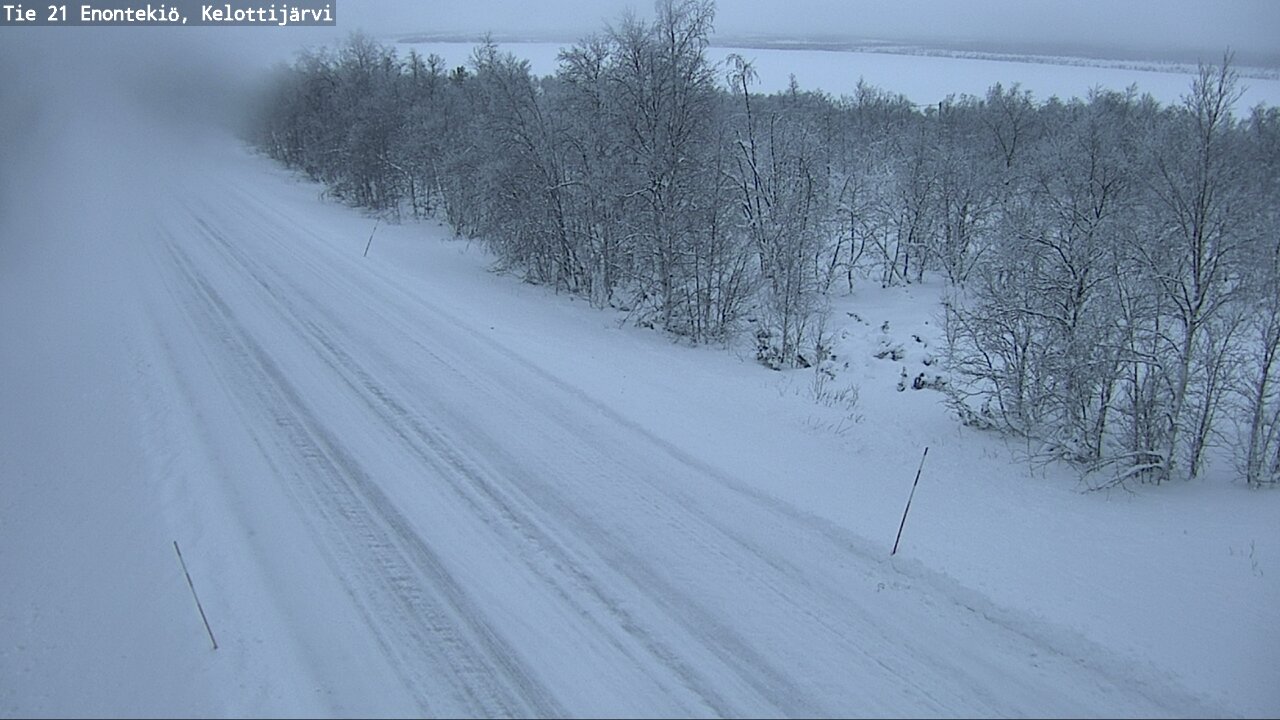 Weather Camera Image Väg 21 Enontekiö, Kelottijärvi, Enontekiö, Lappi