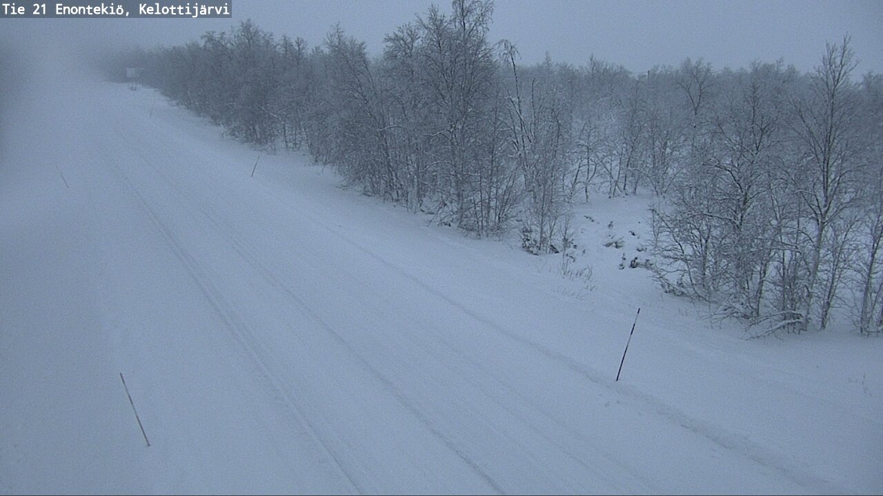 Weather Camera Image Väg 21 Enontekiö, Kelottijärvi, Enontekiö, Lappi