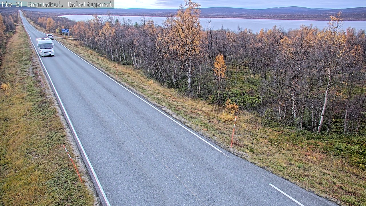 Weather Camera Image Väg 21 Enontekiö, Kelottijärvi, Enontekiö, Lappi