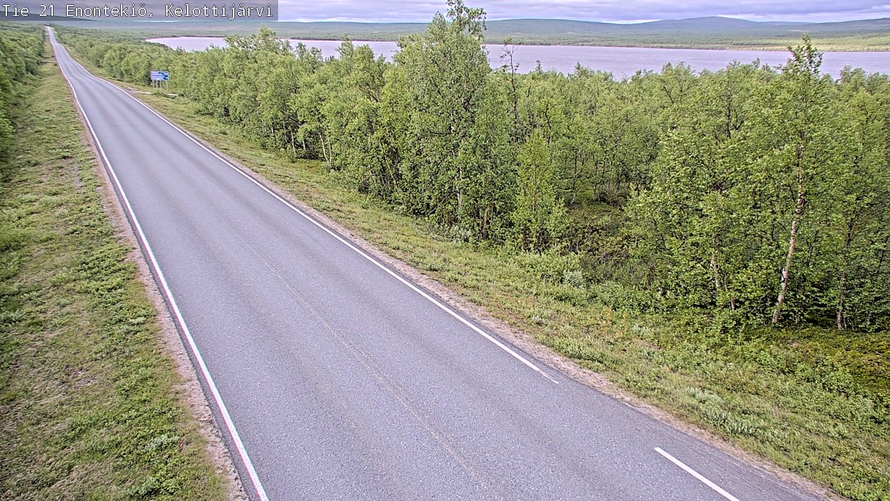 Weather Camera Image Väg 21 Enontekiö, Kelottijärvi, Enontekiö, Lappi
