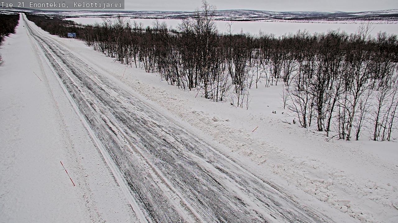 Weather Camera Image Road 21 Enontekiö, Kelottijärvi, Enontekiö, Lappi