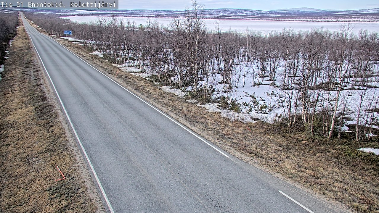 Weather Camera Image Väg 21 Enontekiö, Kelottijärvi, Enontekiö, Lappi