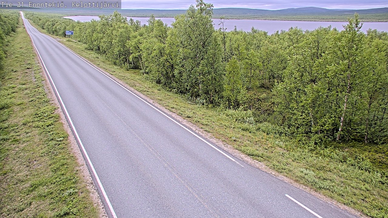 Weather Camera Image Väg 21 Enontekiö, Kelottijärvi, Enontekiö, Lappi
