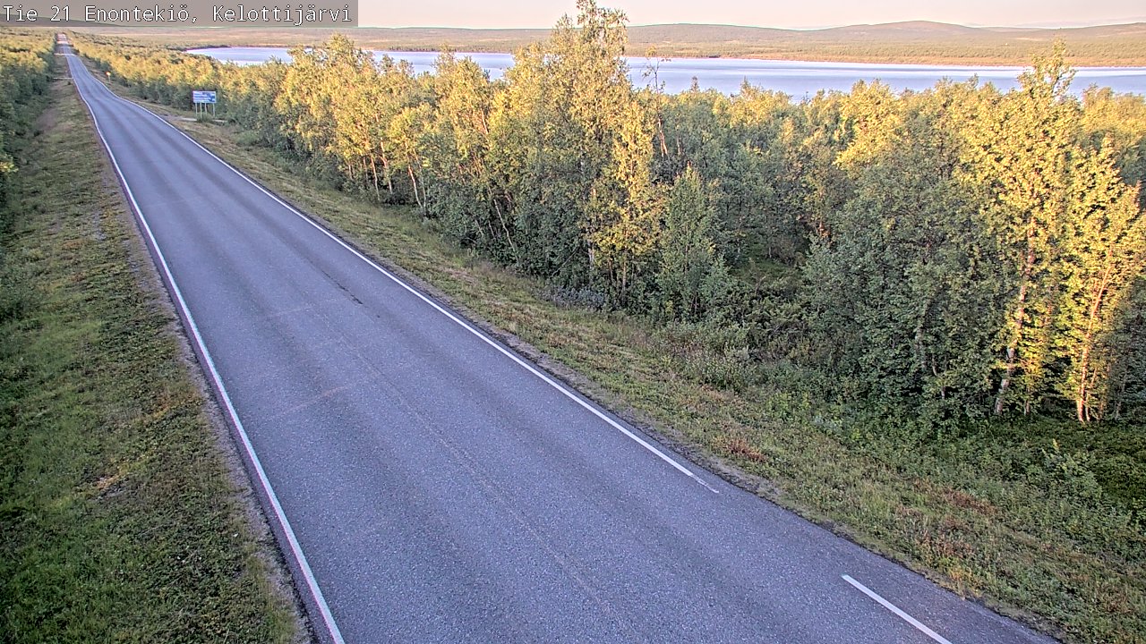 Weather Camera Image Road 21 Enontekiö, Kelottijärvi, Enontekiö, Lappi