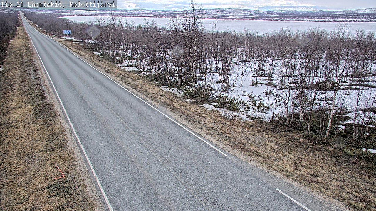 Weather Camera Image Väg 21 Enontekiö, Kelottijärvi, Enontekiö, Lappi