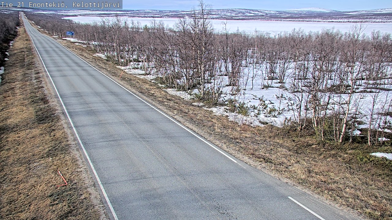 Weather Camera Image Väg 21 Enontekiö, Kelottijärvi, Enontekiö, Lappi