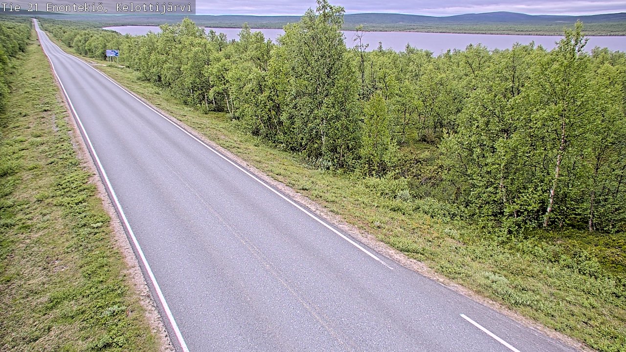 Weather Camera Image Road 21 Enontekiö, Kelottijärvi, Enontekiö, Lappi