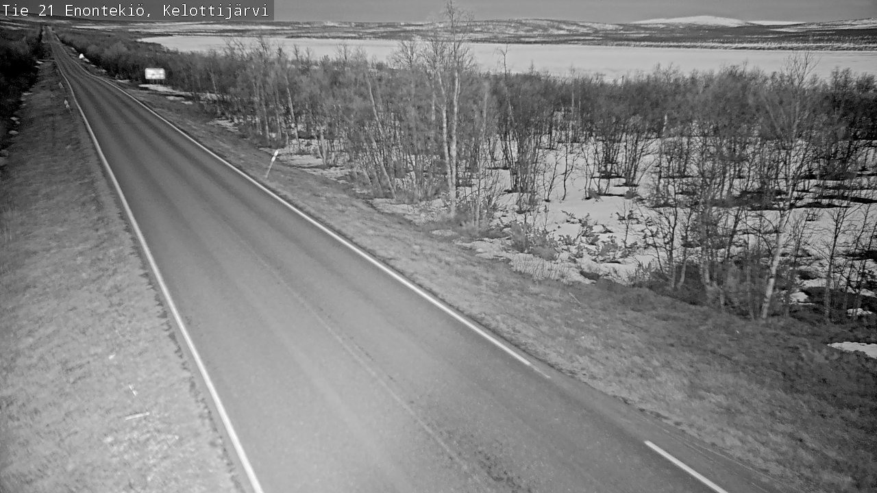 Weather Camera Image Väg 21 Enontekiö, Kelottijärvi, Enontekiö, Lappi