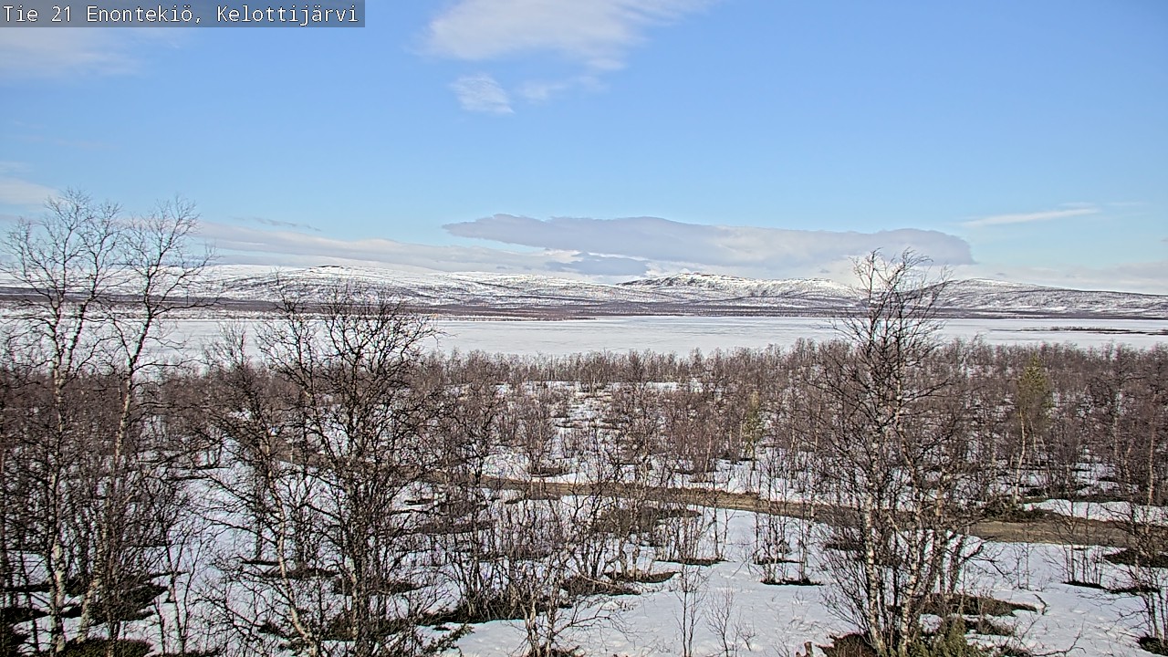 Weather Camera Image Väg 21 Enontekiö, Kelottijärvi, Enontekiö, Lappi