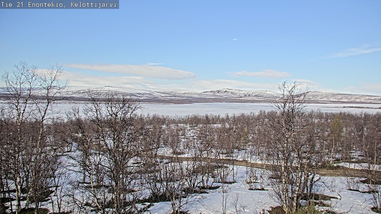 Weather Camera Image Väg 21 Enontekiö, Kelottijärvi, Enontekiö, Lappi