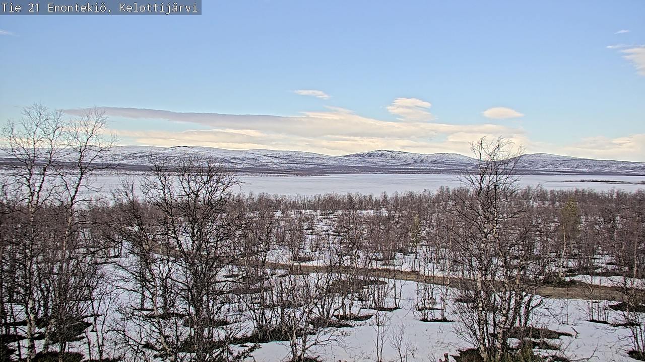 Weather Camera Image Väg 21 Enontekiö, Kelottijärvi, Enontekiö, Lappi