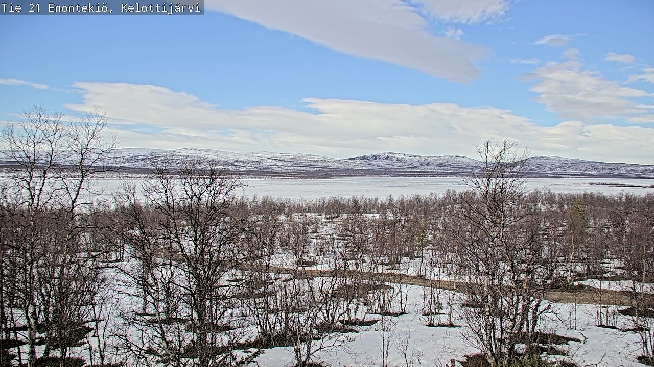 Weather Camera Image Väg 21 Enontekiö, Kelottijärvi, Enontekiö, Lappi