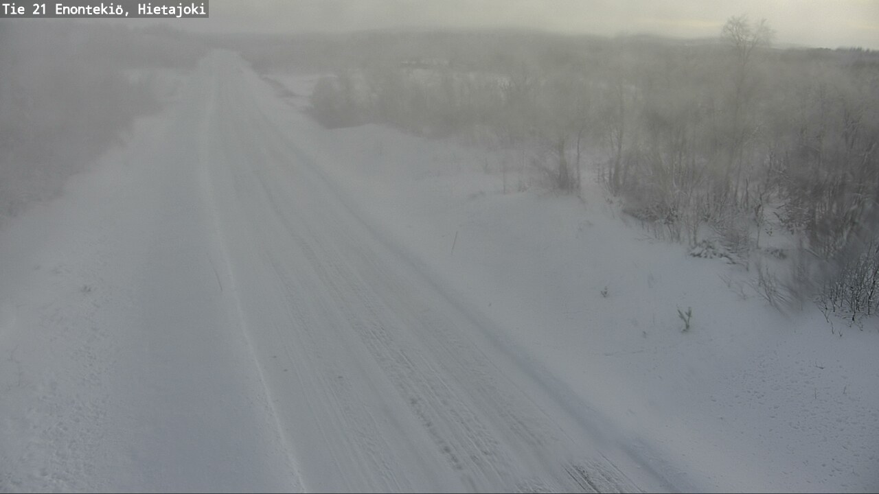 Weather Camera Image Road 21 Enontekiö, Hietajoki, Enontekiö, Lappi