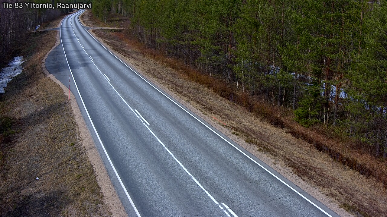 Weather Camera Image Väg 83 Övertorneå, Raanujärvi, Ylitornio, Lappi