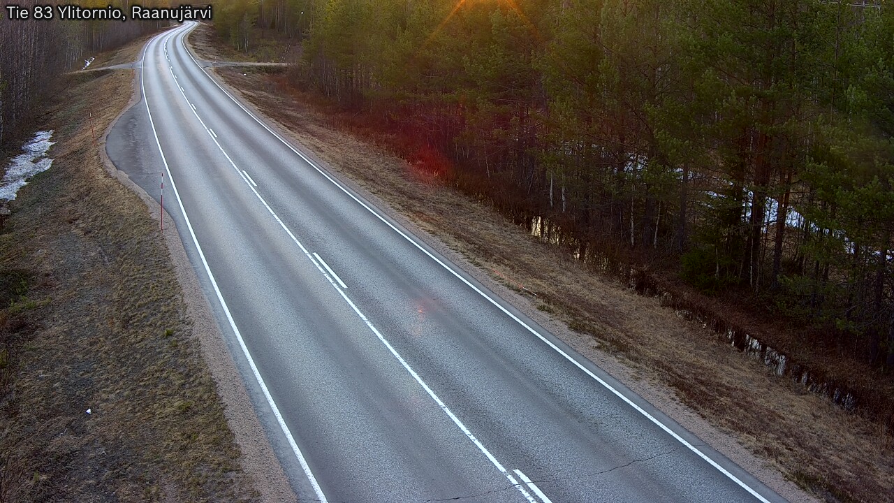 Weather Camera Image Väg 83 Övertorneå, Raanujärvi, Ylitornio, Lappi