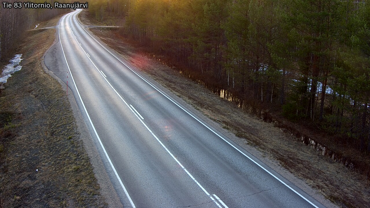Weather Camera Image Väg 83 Övertorneå, Raanujärvi, Ylitornio, Lappi