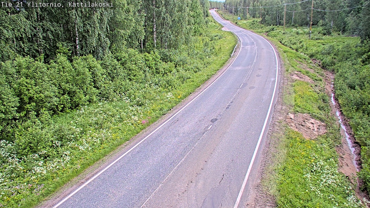 Weather Camera Image Väg 21 Övertorneå, Kattilakoski, Ylitornio, Lappi