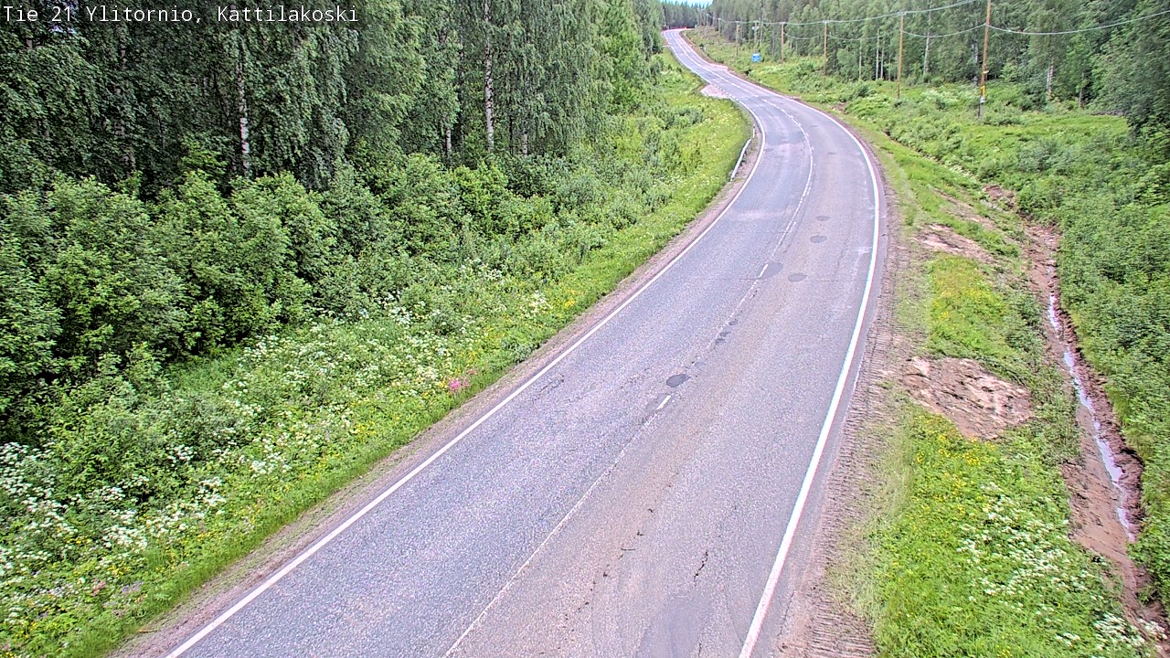 Weather Camera Image Väg 21 Övertorneå, Kattilakoski, Ylitornio, Lappi