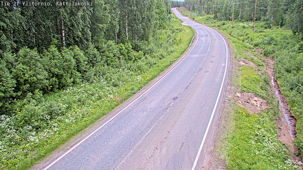 Weather Camera Image Väg 21 Övertorneå, Kattilakoski, Ylitornio, Lappi