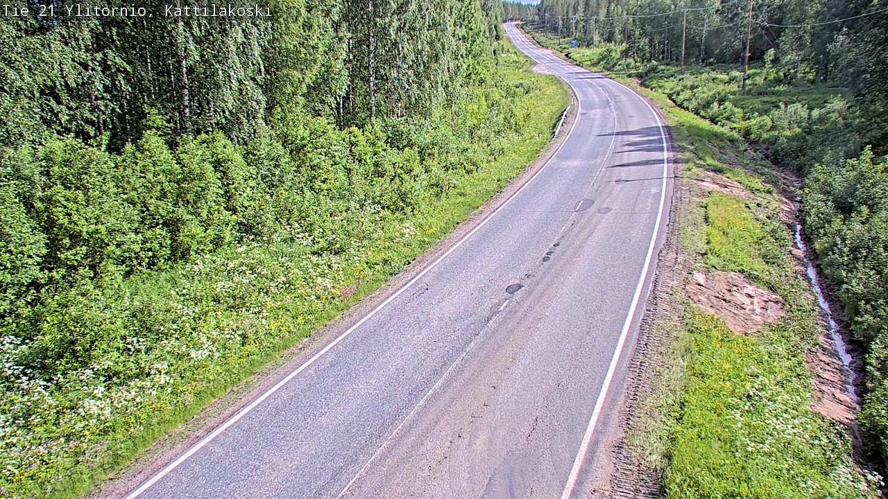 Weather Camera Image Väg 21 Övertorneå, Kattilakoski, Ylitornio, Lappi