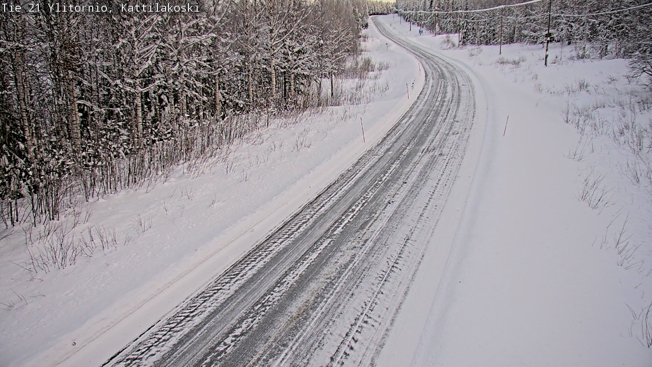 Weather Camera Image Väg 21 Övertorneå, Kattilakoski, Ylitornio, Lappi