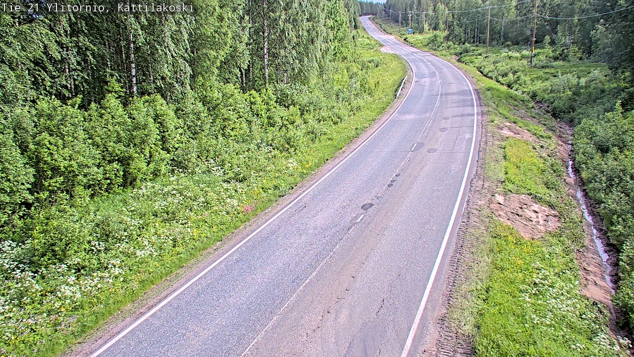 Weather Camera Image Väg 21 Övertorneå, Kattilakoski, Ylitornio, Lappi