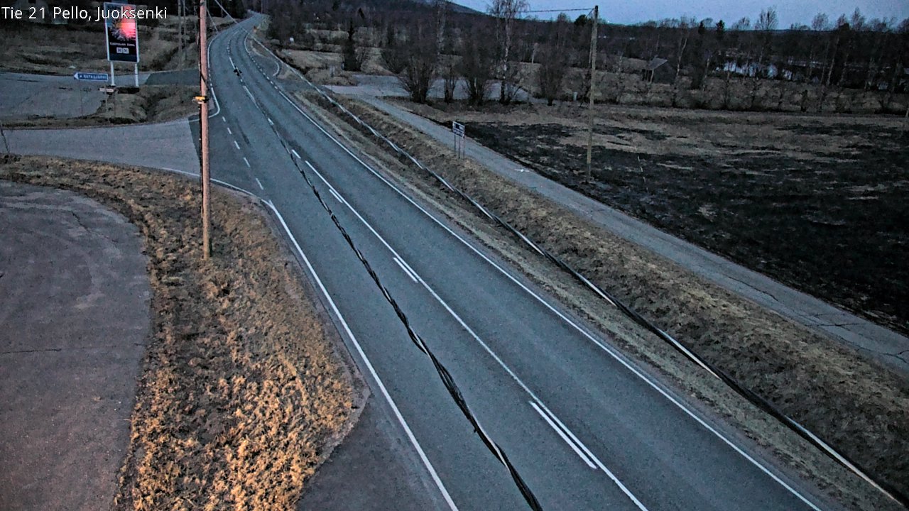Weather Camera Image Väg 21 Pello Juoksenki, Pello, Lappi